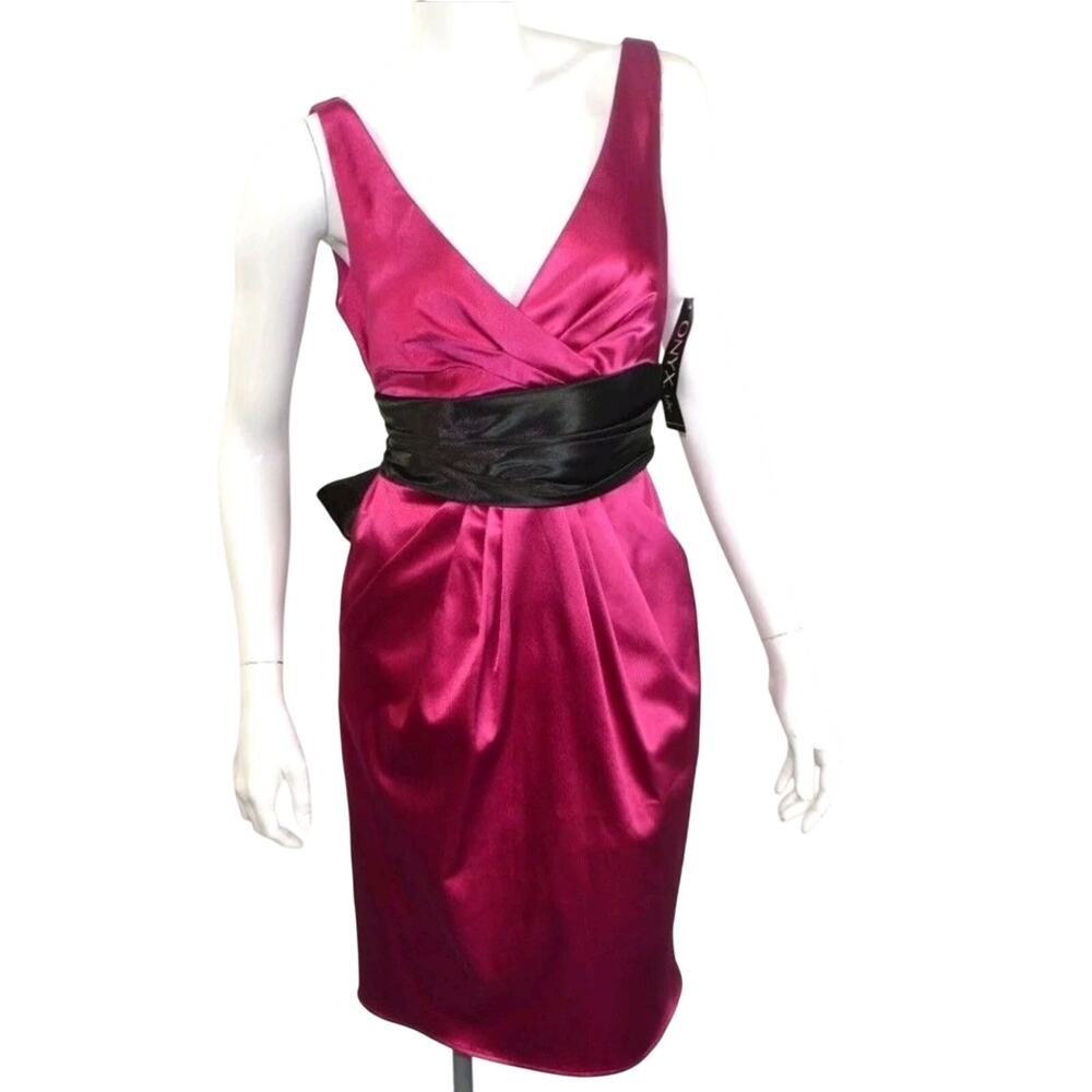 Vintage Onyx Nite Cocktail Dress SZ 10 Formal Pink Wendy Chaitin Y2K